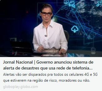 Imagem do jornal anunciando o cellbroadcast